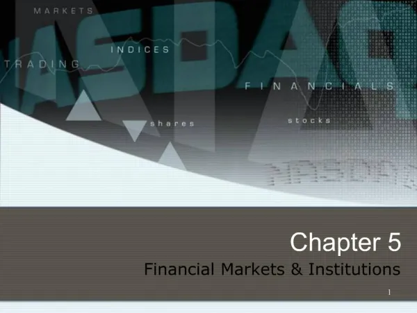 Financial Markets Institutions
