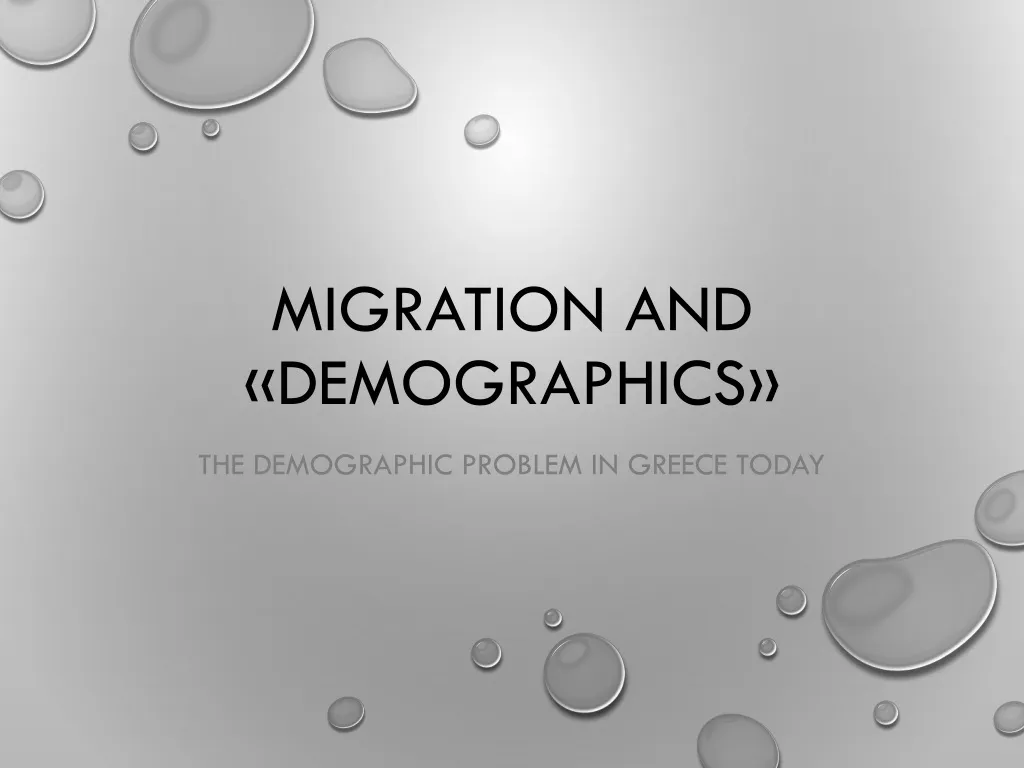 migration and demographics
