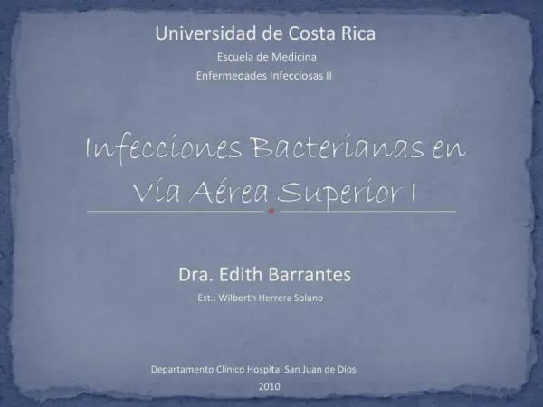 Infecciones Bacterianas en V a A rea Superior I