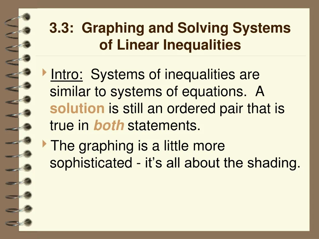 3 3 graphing and solving systems of linear inequalities