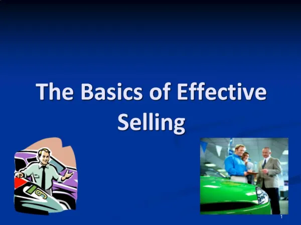 The Basics of Effective Selling