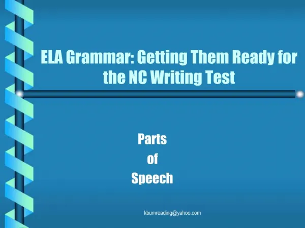 ELA Grammar: Getting Them Ready for the NC Writing Test