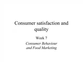Consumer satisfaction and quality - slide 1