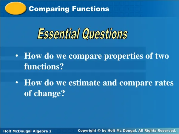 Comparing Functions