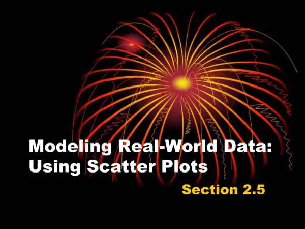 Modeling Real-World Data: Using Scatter Plots