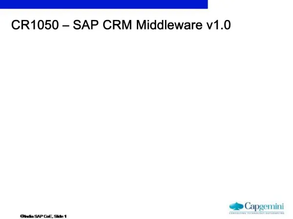 CR1050 SAP CRM Middleware v1.0