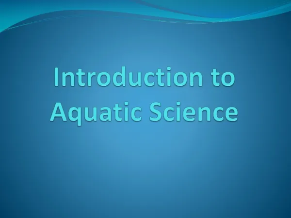 Introduction to Aquatic Science