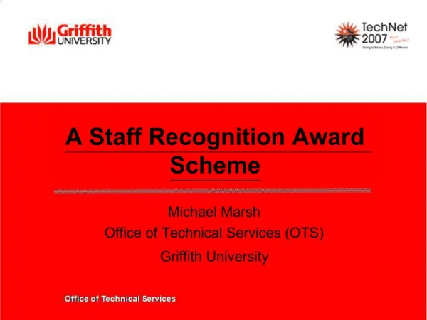 A Staff Recognition Award Scheme