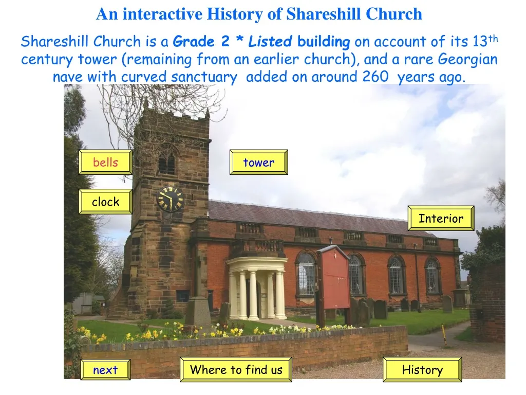 an interactive history of shareshill church