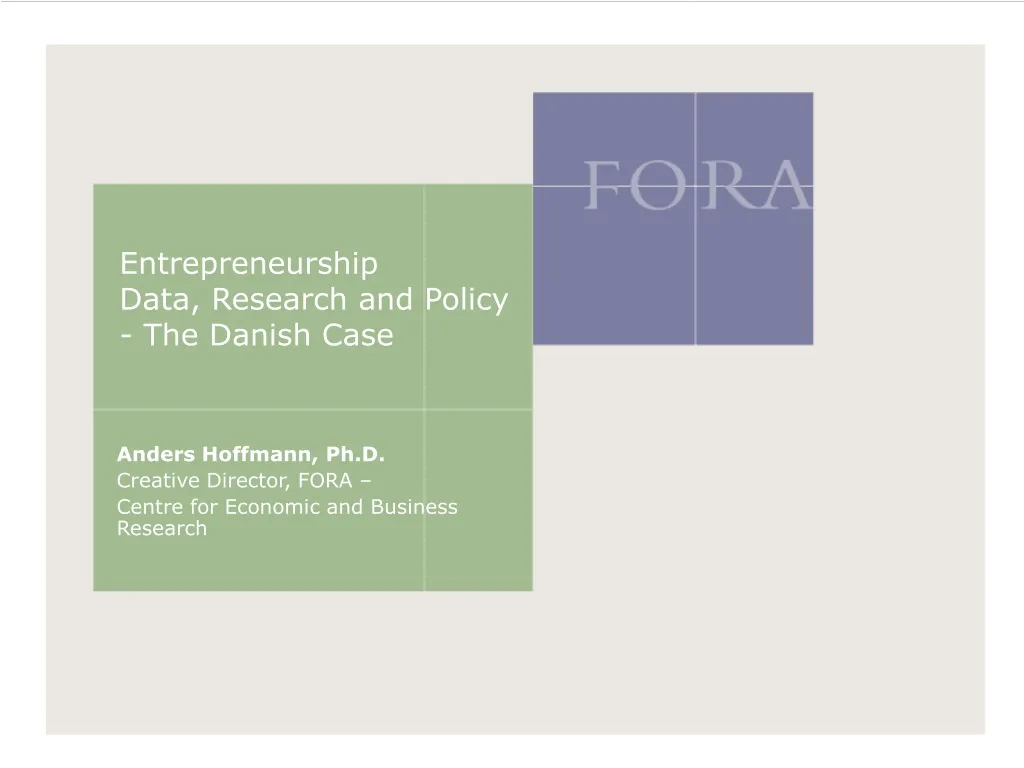 entrepreneurship data research and policy the danish case