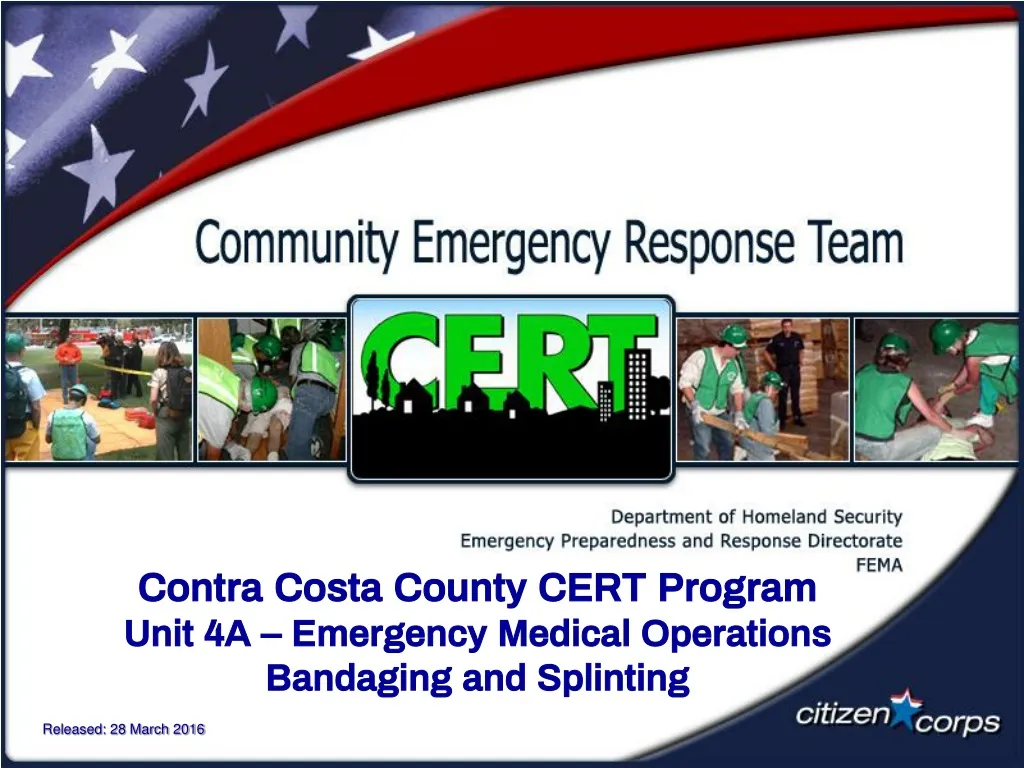 contra costa county cert program unit 4a emergency medical operations bandaging and splinting