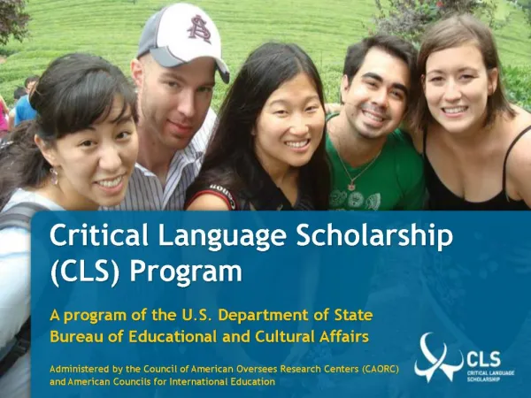Critical Language Scholarship CLS Program