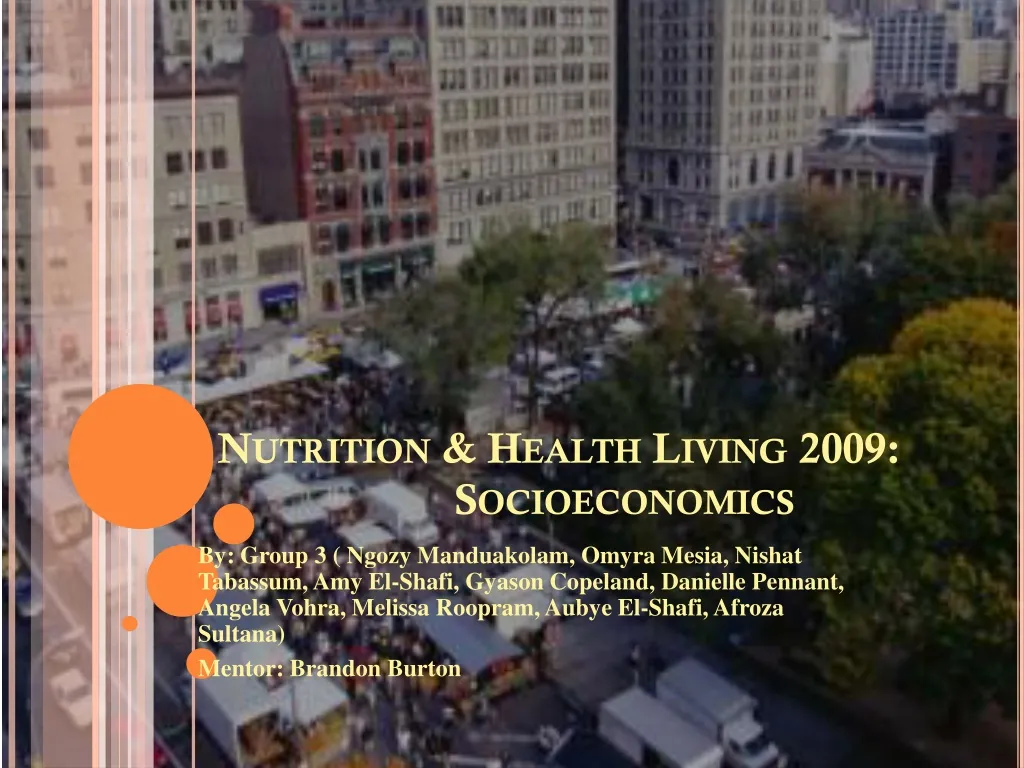 nutrition health living 2009 socioeconomics