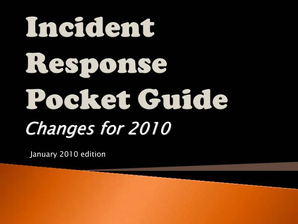 PPT Incident Response Pocket Guide PowerPoint Presentation, free