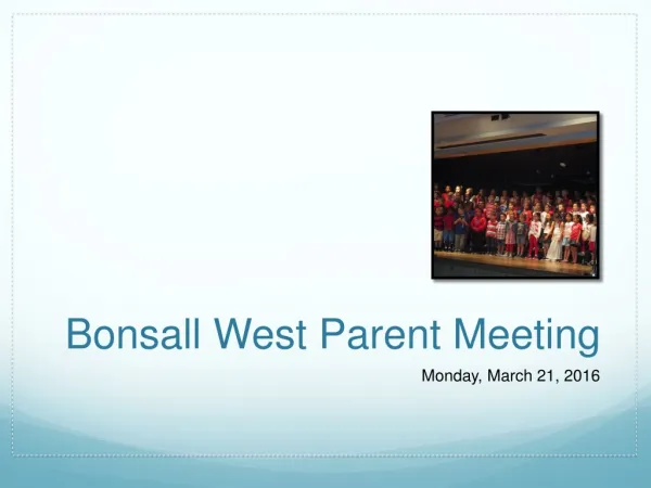 Bonsall West Parent Meeting