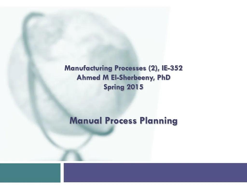 manual process planning