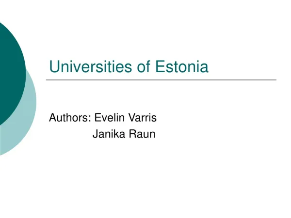 Universities of Estonia