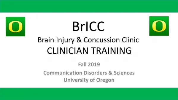 BrICC Brain Injury &amp; Concussion Clinic CLINICIAN TRAINING