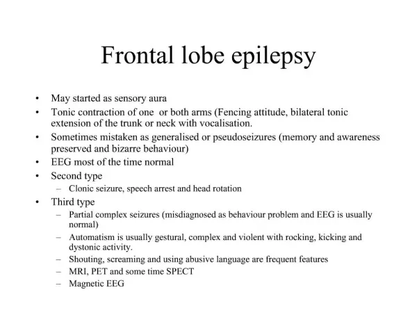 Frontal lobe epilepsy