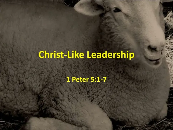 Christ-Like Leadership