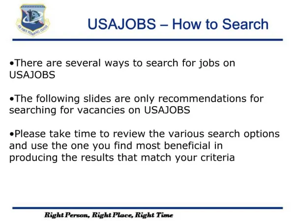 USAJOBS How to Search