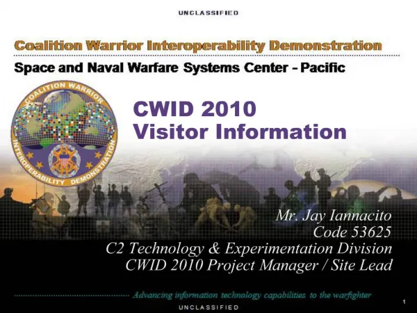 CWID 2010 Visitor Information