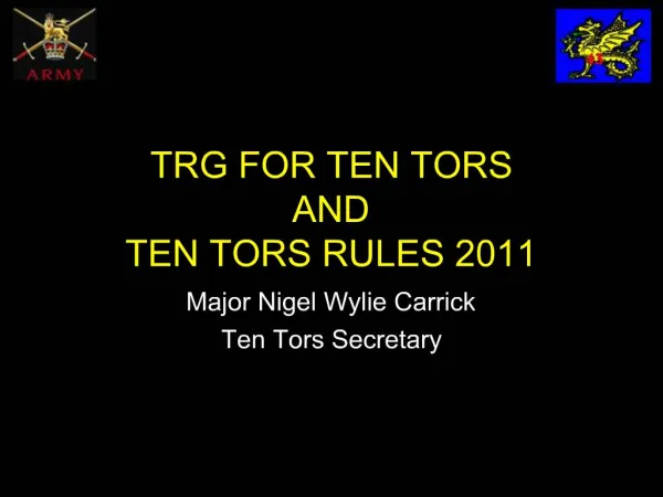 TRG FOR TEN TORS AND TEN TORS RULES 2011