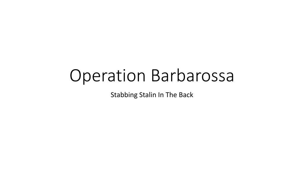 operation barbarossa