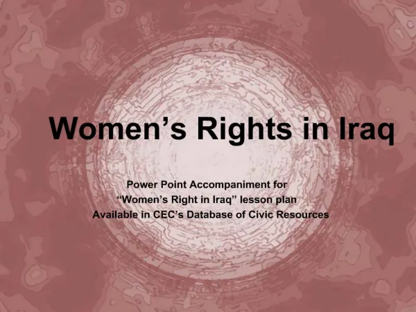 Women s Rights in Iraq