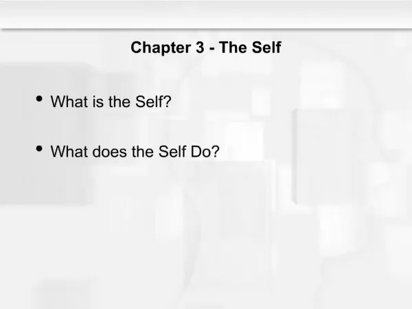 Chapter 3 - The Self
