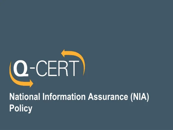 National Information Assurance (NIA) Policy