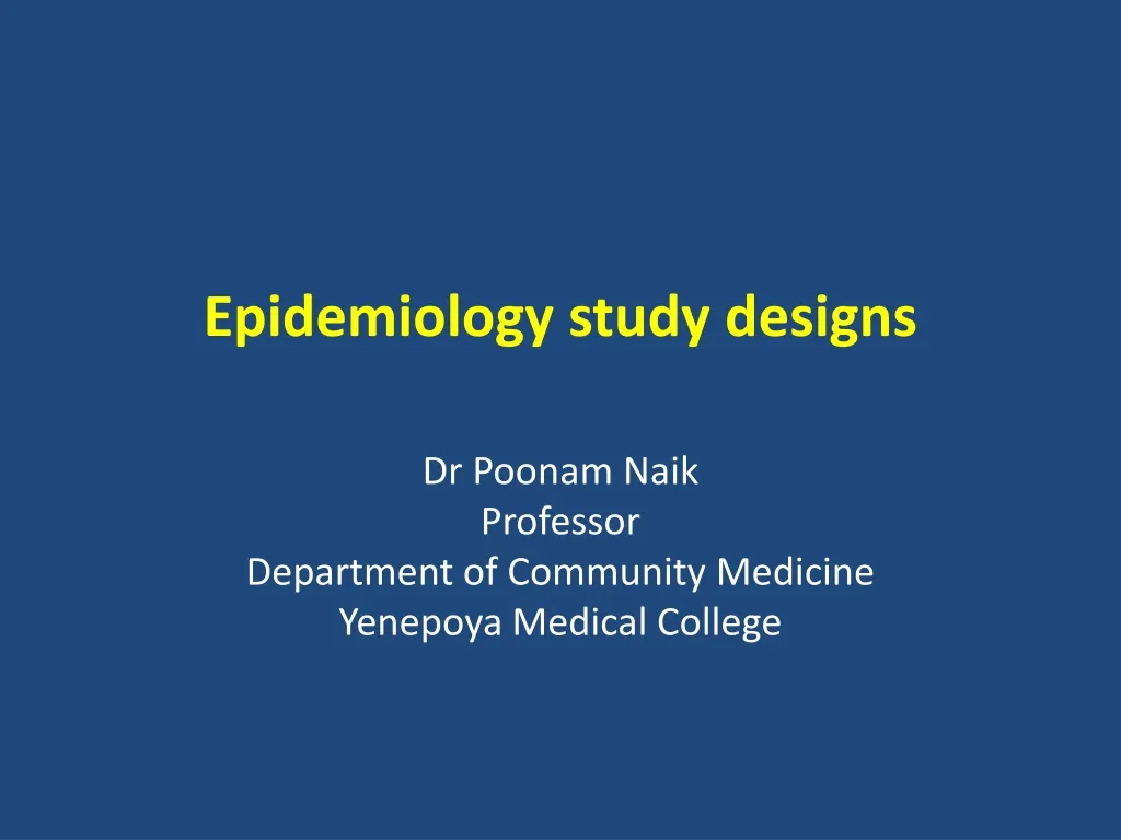 epidemiology study designs