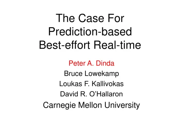 The Case For Prediction-based Best-effort Real-time