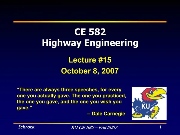 CE 582 Highway Engineering