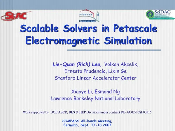 Scalable Solvers in Petascale Electromagnetic Simulation