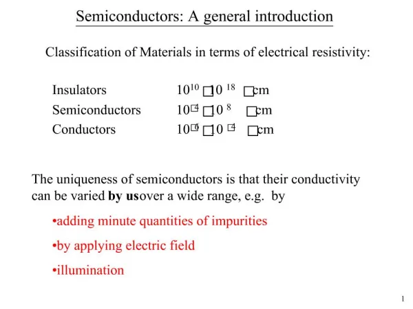Semiconductors: A general introduction