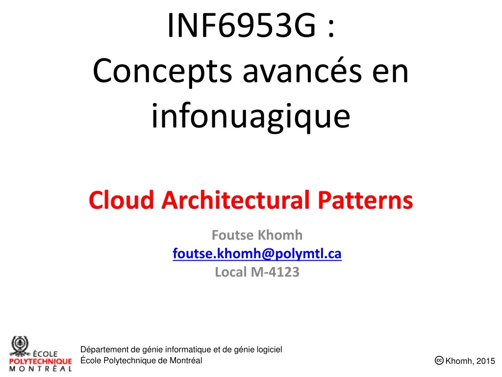 inf6953g concepts avanc s en infonuagique c loud architectural patterns