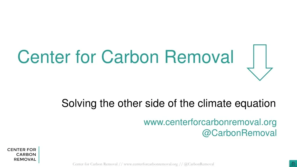 center for carbon removal