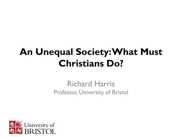 An Unequal Society: What Must Christians Do?