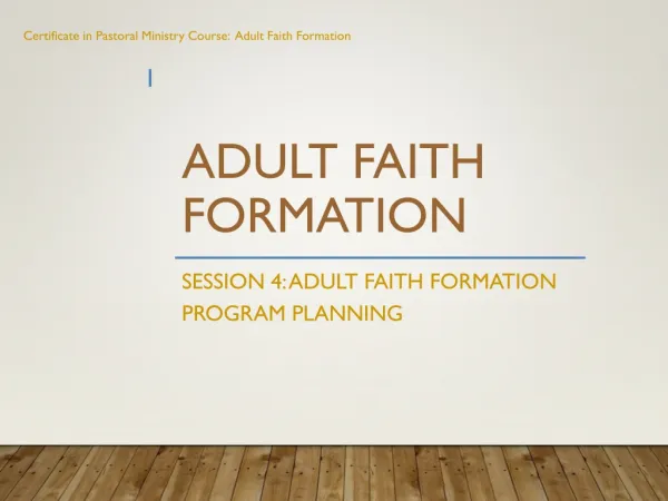 Adult faith Formation
