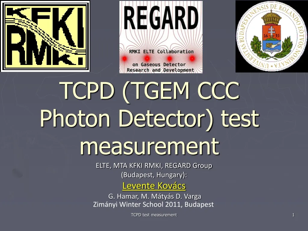tcpd tgem ccc photon detector test m easurement