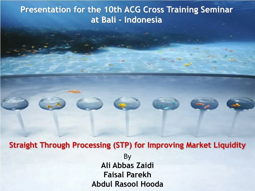 presentation for the 10th acg cross training