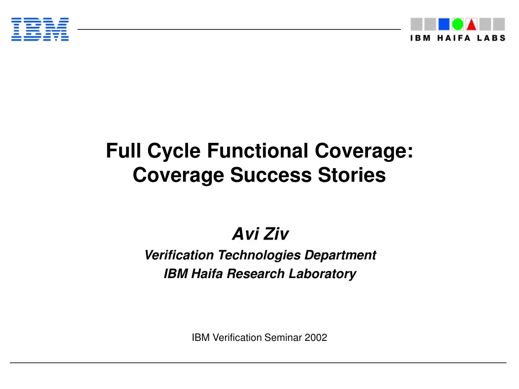 full cycle functional coverage coverage success stories