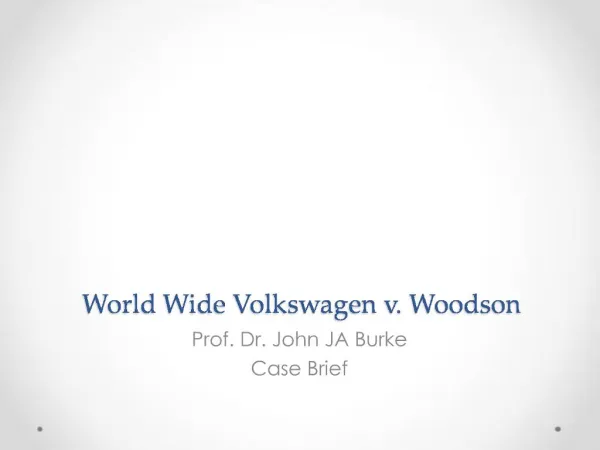 World Wide Volkswagen v. Woodson