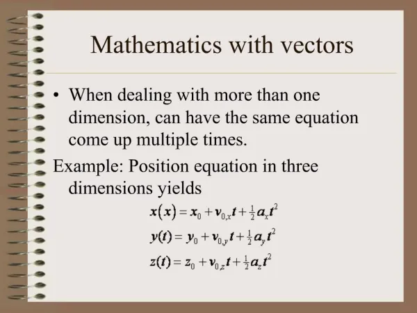 Mathematics with vectors
