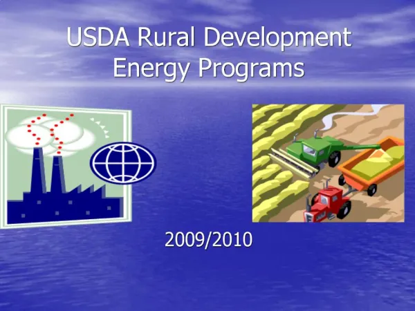 USDA Rural Development Energy Programs