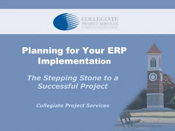 Planning for Your ERP Implementation