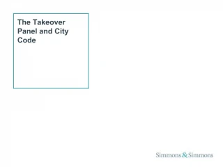 The Takeover Panel and City Code - slide 1