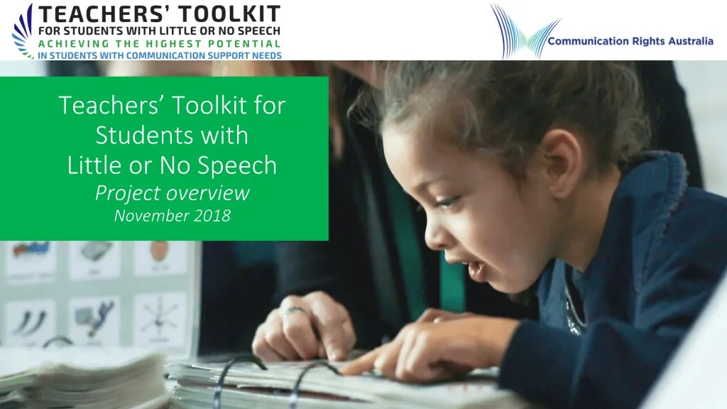 teachers toolkit for students with little or no speech project overview november 2018