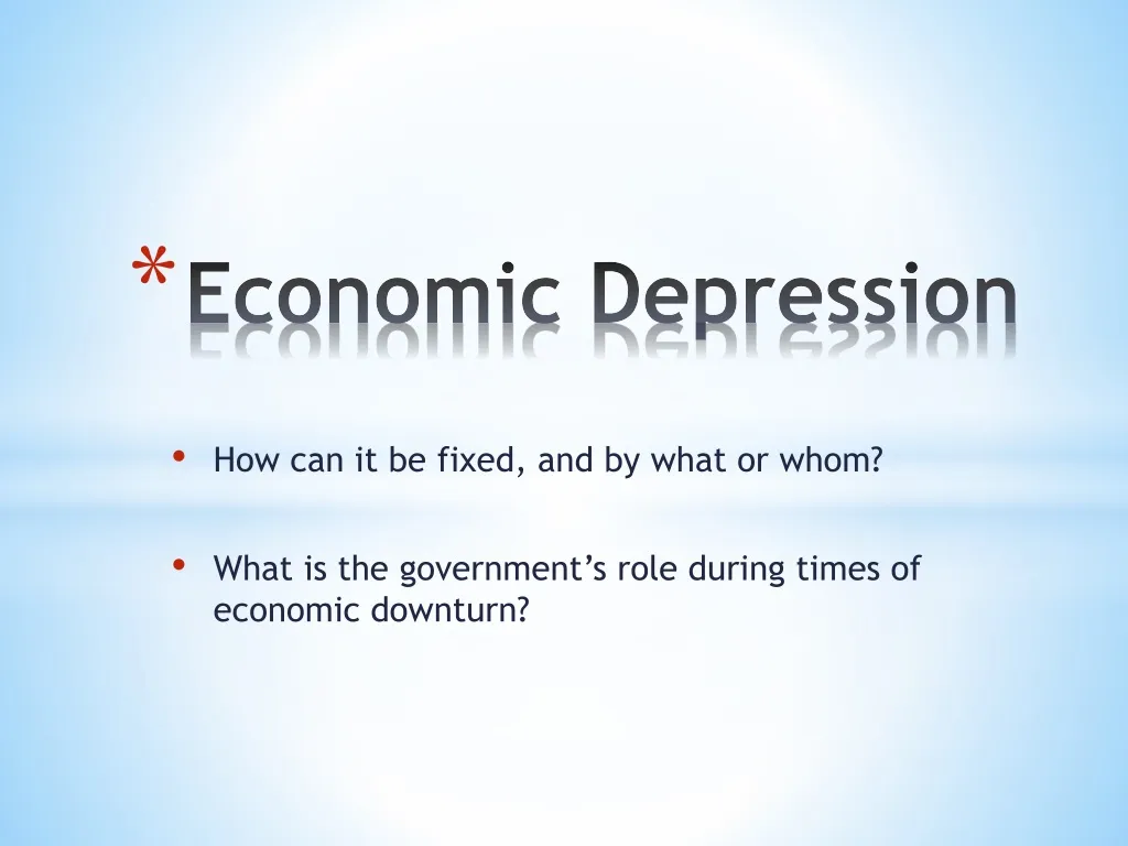 economic depression